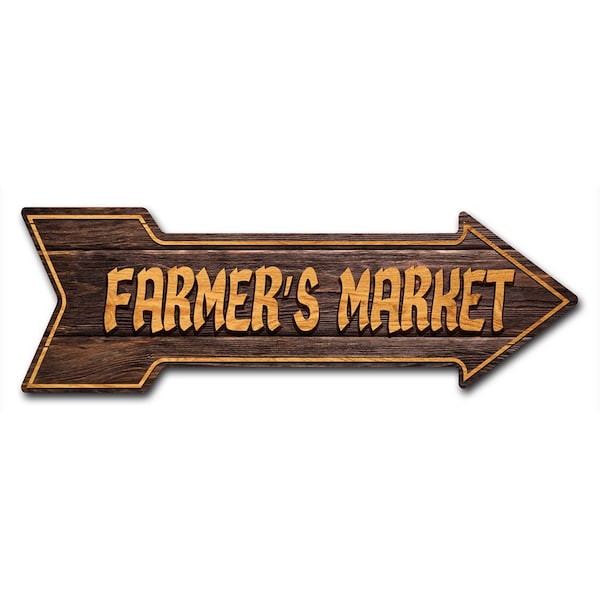 Signmission Farmers Market Arrow Decal Funny Home Decor 18in Wide D-A-999875 - main